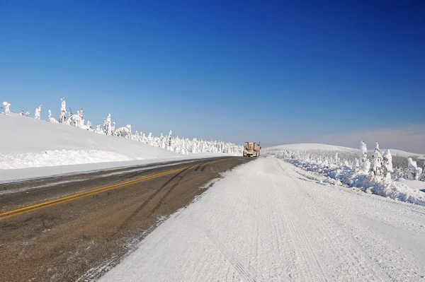 Alaska snow road — Stock Photo, Image