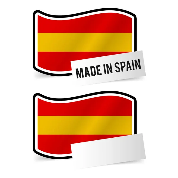 Φτιαγμένο Στην Ισπανία Σημαία Και Λευκό Άδειο Χαρτί — Φωτογραφία Αρχείου
