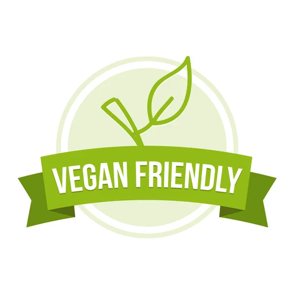 Vegan Friendly Odznak Zdravá Výživa Tlačítko — Stock fotografie