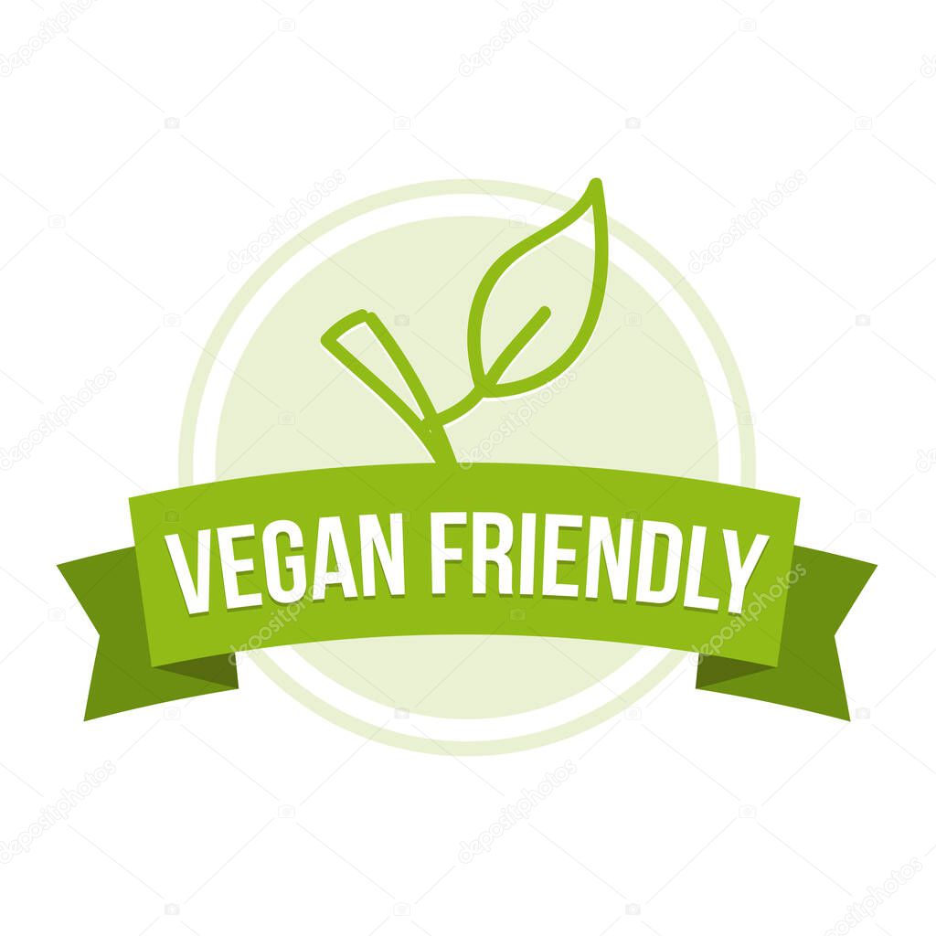 Vegan friendly Badge - Healthy nutrition Button