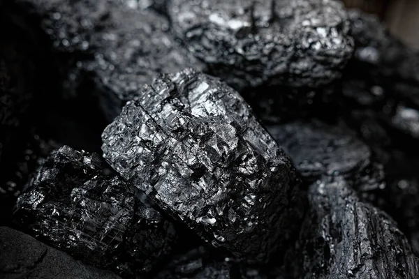 Grandes Trozos Carbón Marrón Cerca Minería Producción Combustible Contexto — Foto de Stock