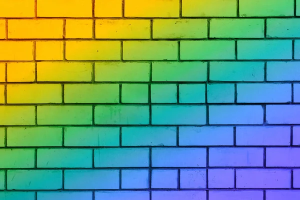 Multi Colored Brick Wall Empty Clean Surface Brickwork Background Blank — Stock Photo, Image