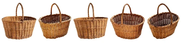 Wicker basket on a white background. Isolated — Stock Photo, Image