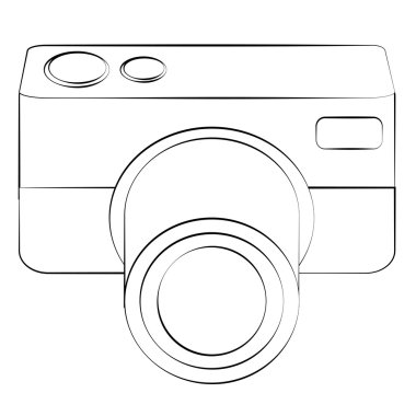 Siyah anahat vektör kamera