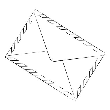 Siyah anahat vektör zarf