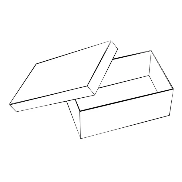 Чорна контурна векторна коробка — стоковий вектор