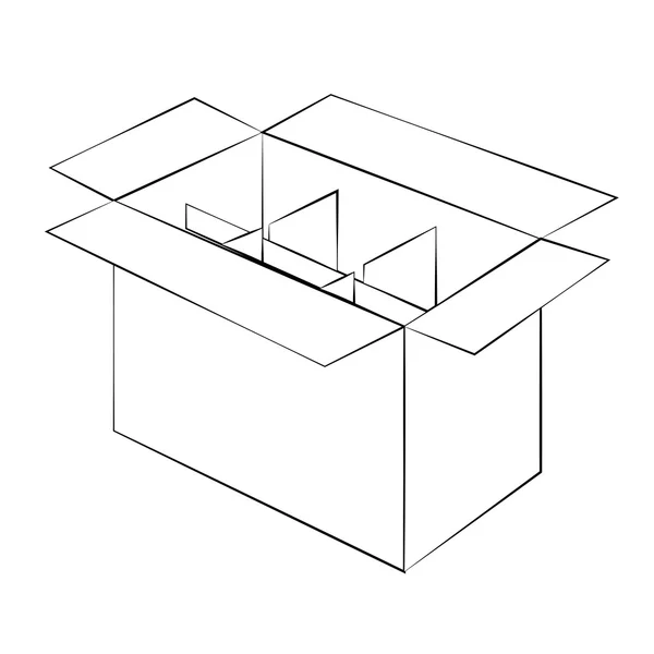 Svart kontur vektor box — Stock vektor