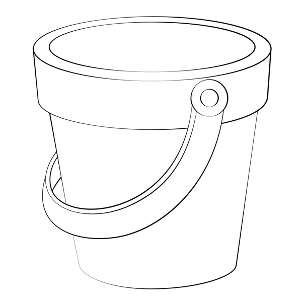 검은 윤곽선 벡터 양동이 — 스톡 벡터