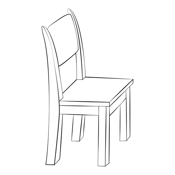 Black outline vector chair — Stock Vector