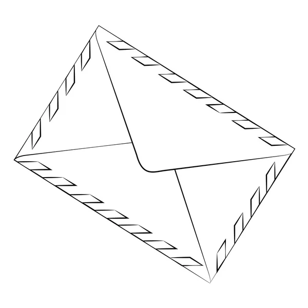 Черные очертания векторных конвертов — стоковый вектор
