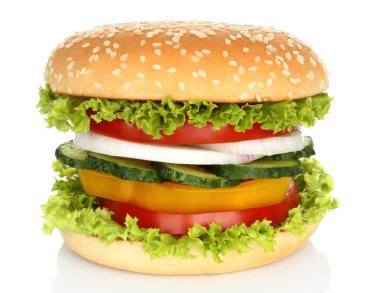 Çiğ sebze ile sağlıklı vejetaryen burger