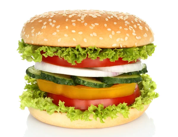 Healthy vegan burger with raw vegetables — Stock Photo, Image