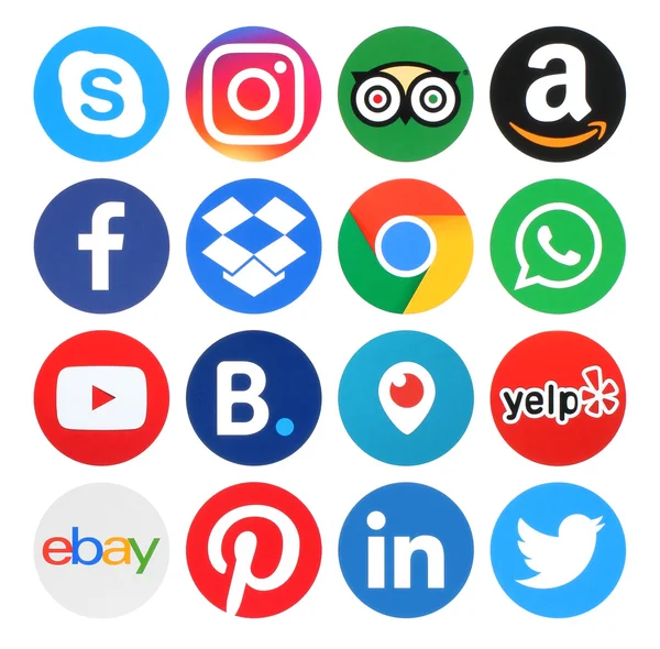 Sammlung beliebter Kreis-Logos — Stockfoto