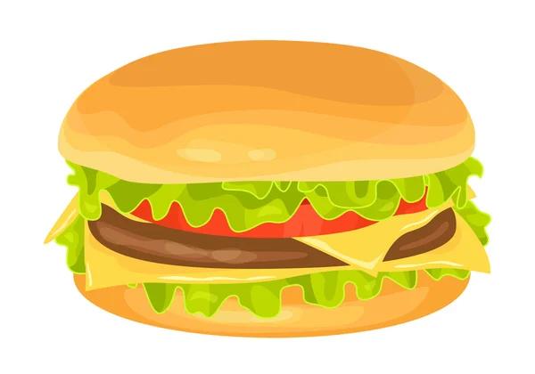 Diseño plano moderno vector ilustración de hamburguesa grande — Vector de stock