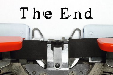 Makine ile yazılı End kelime yazarak bir parçası