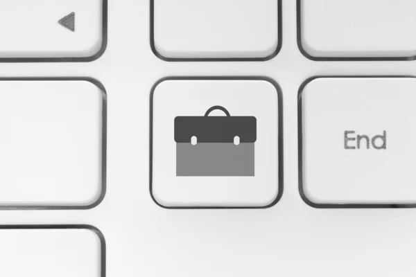 Bag on keyboard button — Stock Photo, Image