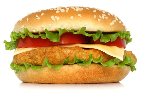 Großer Hühnerhamburger — Stockfoto