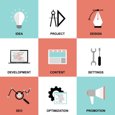 Web sitesi Proje işlem simgeleri