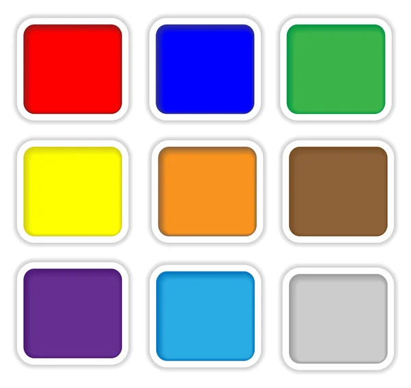 Botones web de color con llantas blancas — Vector de stock