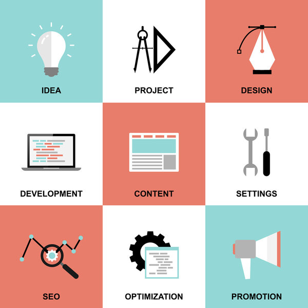 Website project process icons