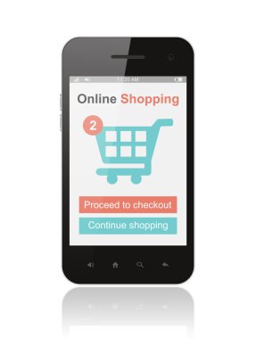 Online alışveriş konsepti ile akıllı telefon