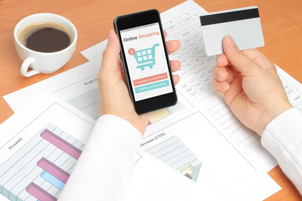 Businesswoman works at her workplace — Stock Photo, Image