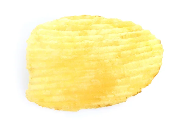 Batata frita única no fundo branco — Fotografia de Stock