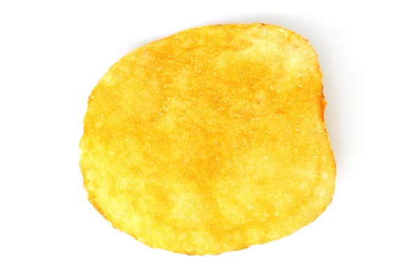 Egyetlen burgonya chips, fehér háttér — Stock Fotó