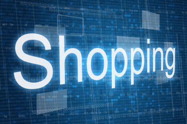 Word dijital arka plan üzerinde alışveriş