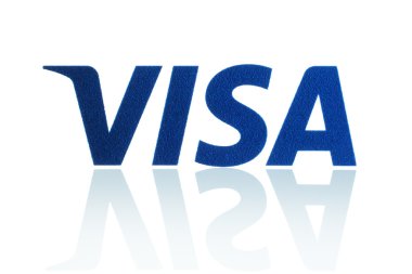 Vize logosu kağıt üzerinde ve beyaz arka plan üzerine yerleştirilen