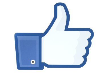 Facebook thumbs up sign printed on paper