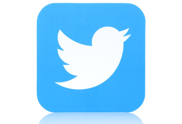 Twitter logotype printed on paper