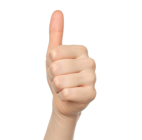Woman hand with thumb up — Stock Photo, Image