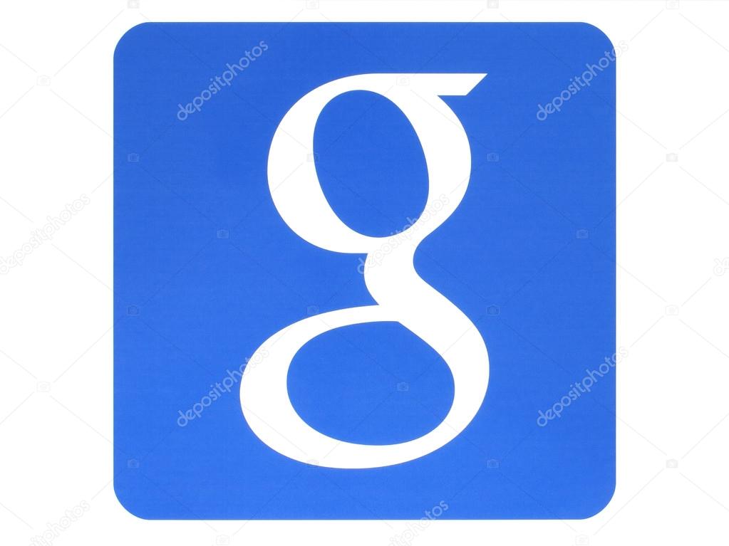KIEV, UKRAINE - MAY 26, 2015:Google logotype printed on paper on white background.Google is USA multinational corporation specializing in Internet-related services and products