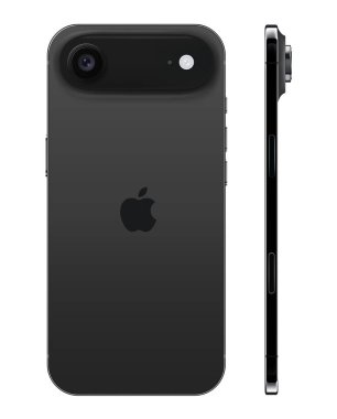 Akıllı Telefon iPhone Air uzay siyah renginde, şeffaf bir arka planda, vektör illüstrasyonunda. iPhone Air, iPhone 'un 19. neslinin bir parçası olan akıllı bir telefondur.