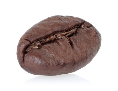 Tam odaklı kavrulmuş kahve çekirdeği, şeffaf arka planda izole edilmiş. Kahve reklamcılığı, ambalaj tasarımı ve kafe markalaşma projeleri için mükemmel.