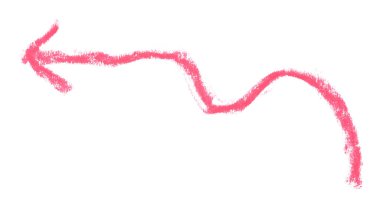 El çizimi kırmızı ok, şeffaf bir arkaplanda izole edilmiş, yumuşak pastel boya ile çizilmiş. Infographic, UI tasarımı, sunumu ve yaratıcı grafik projeleri için basit bir taslak ögesi