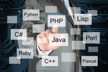 Sanal programlama dili düğmeye adam