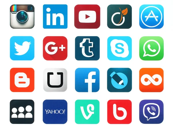 Populaire social media iconen — Stockfoto