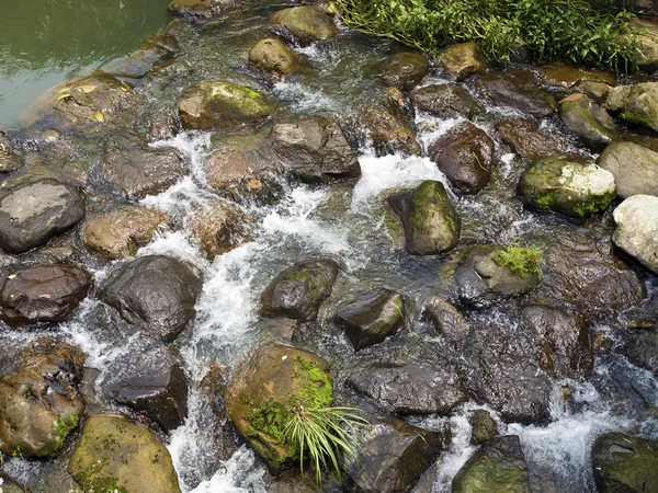 Felsbach in Bach fließt Wasser — Stockfoto