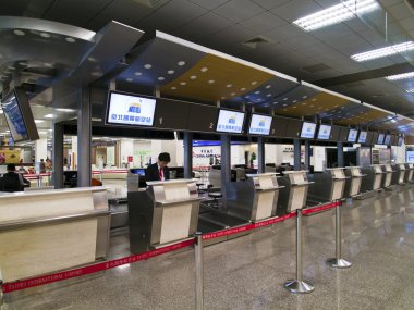 Check in Counter inside Taipei Songshan Airport
