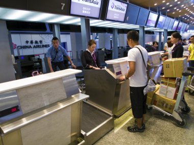 Check in Counter inside Taipei Songshan Airport
