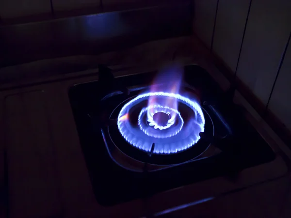 Gas burner on stove — Stock Photo, Image