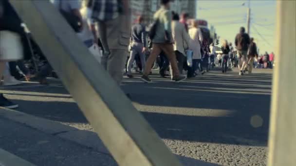 Cidade cruzamento rush hora vista — Vídeo de Stock