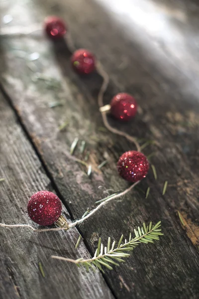 Christmas decorations on table — Stock Photo, Image