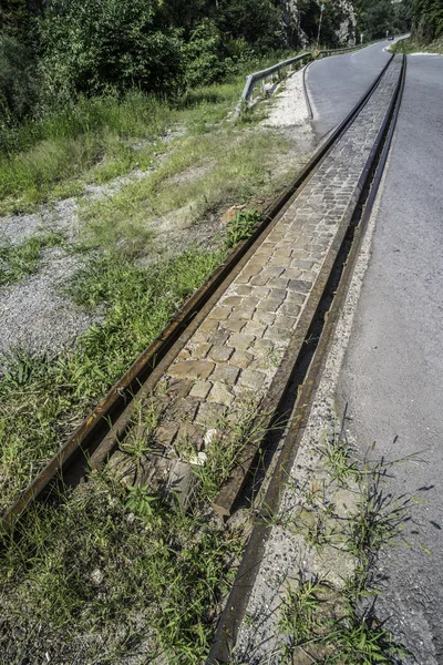 Vintage ferrovia attraversamento strada — Foto Stock
