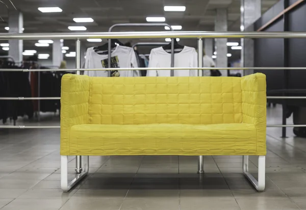 Yellow sofa in shop — Stock Photo, Image