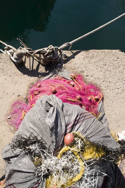 Fishnets on fish boat — Stock Photo, Image