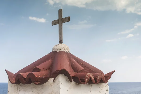 Iglesia en Grecia mar —  Fotos de Stock