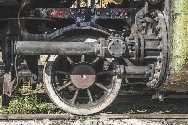 Details einer alten Dampflokomotive — Stockfoto